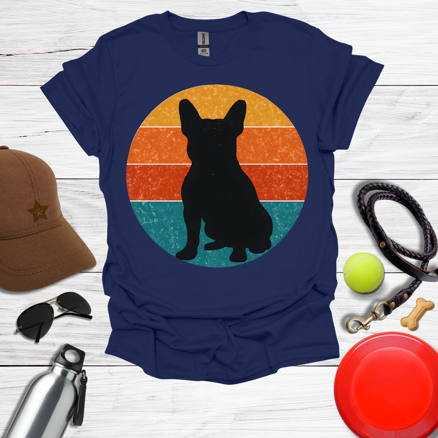 French Bulldog Retro Sunset T-Shirt