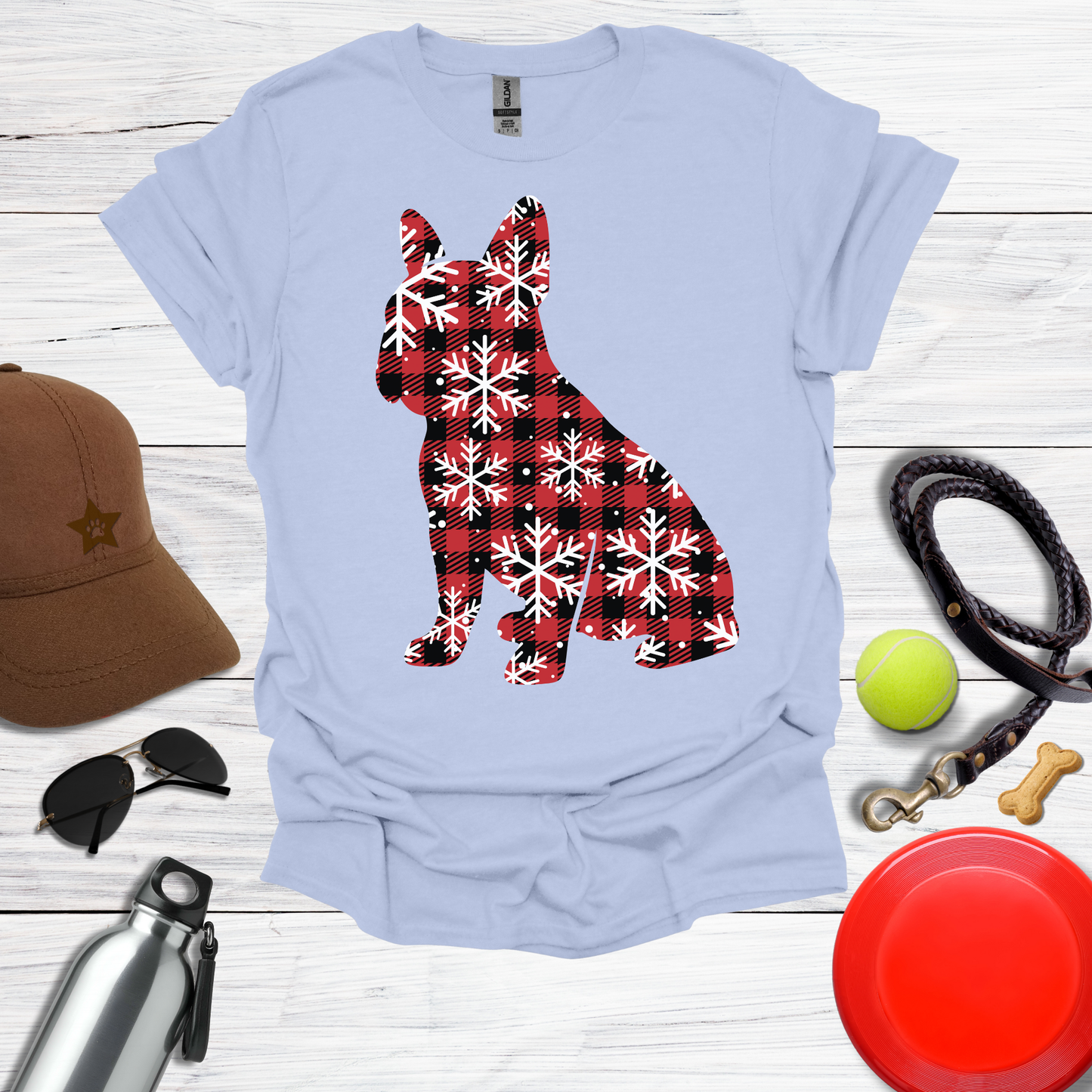Christmas Plaid French Bulldog T-Shirt